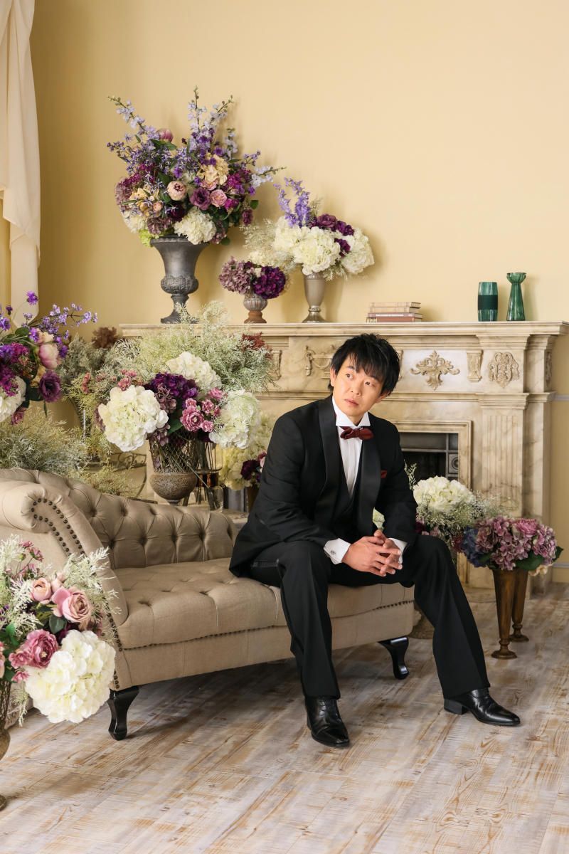 新郎さまが選んだのはブラックのタキシード