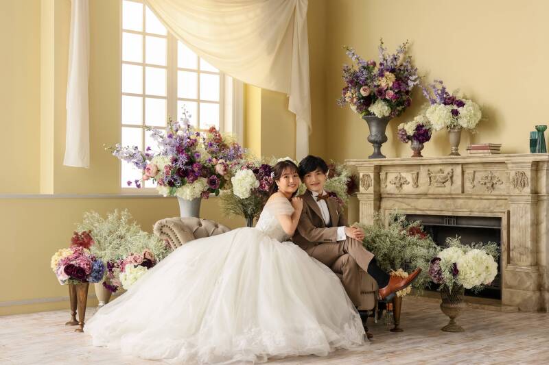 花に囲まれて、声が弾む