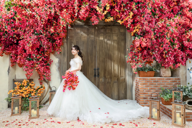 花の下のシルエット