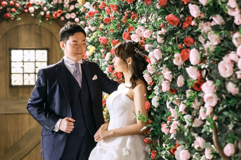 お花に囲まれて