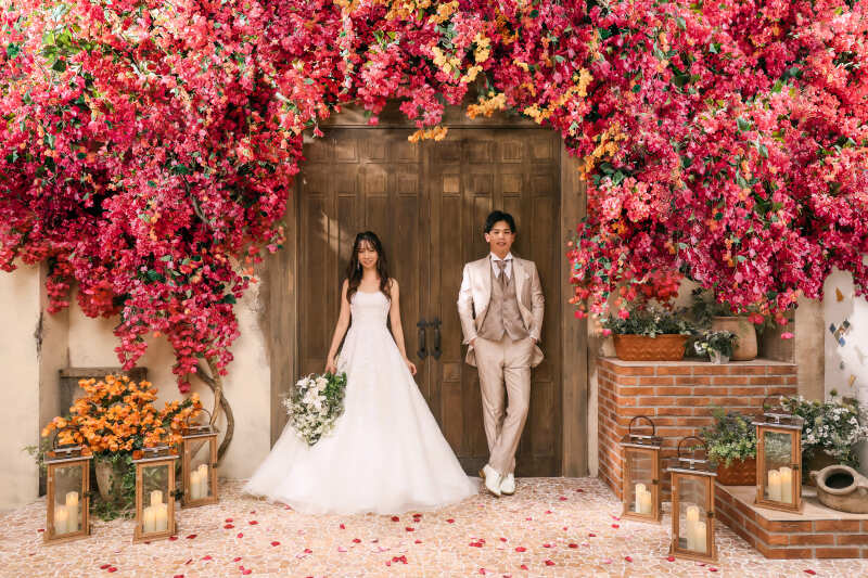 お花に囲まれた定番ショット