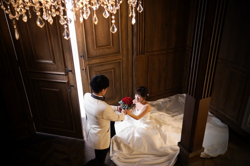 真っ赤なブーケを