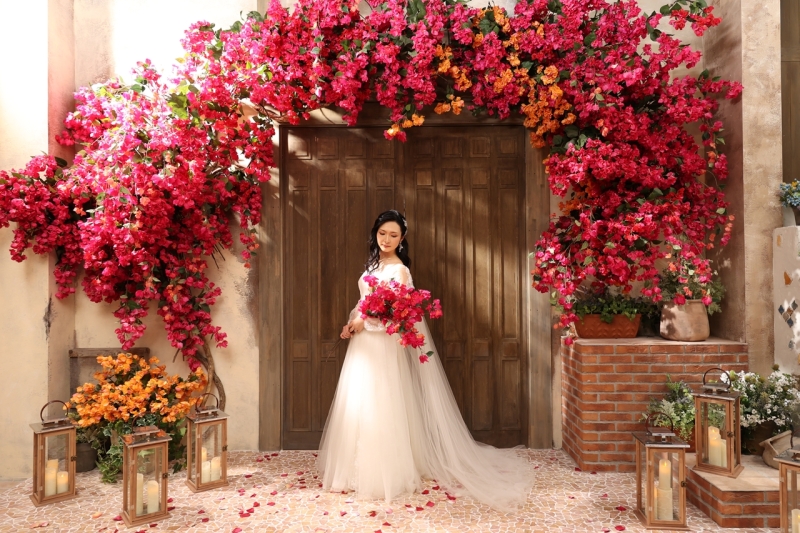 お揃いのブーケを持って