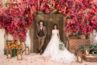 目一杯のお花に祝福されて