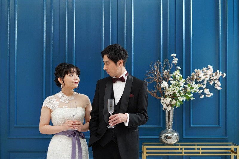 ワイングラス片手に♪