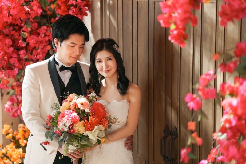 一緒にブーケを支えて♡