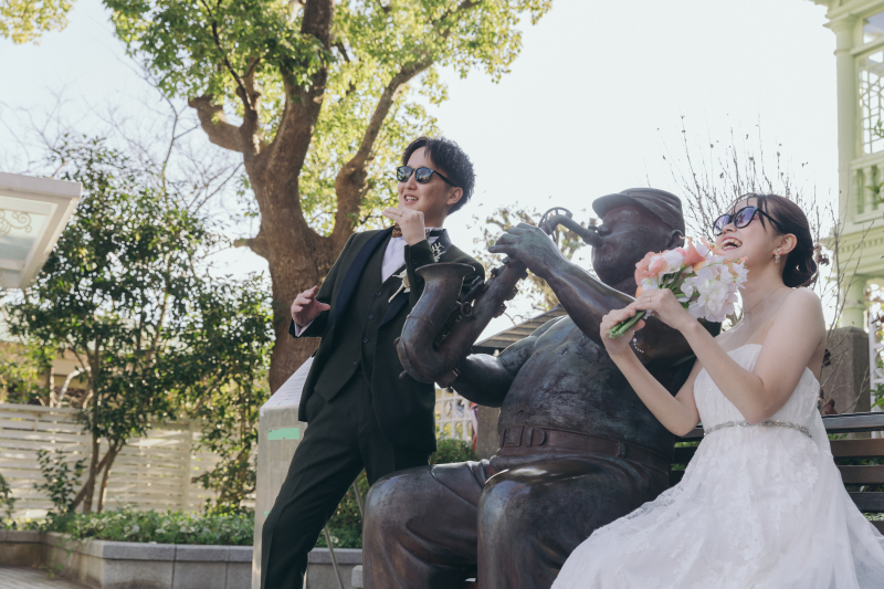 銅像と一緒に記念ショット！