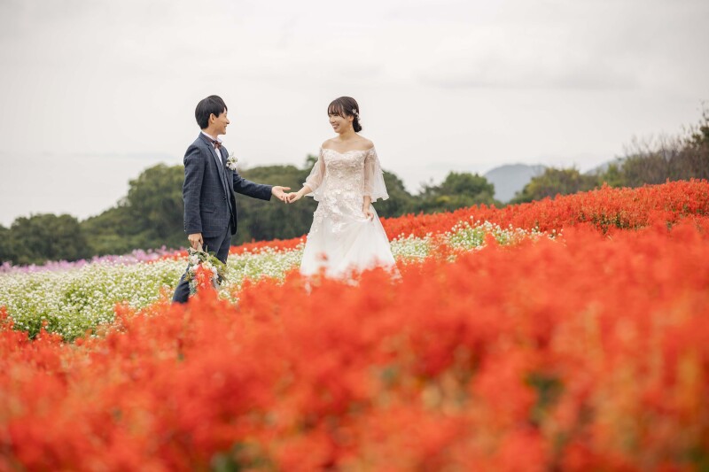 お花に包まれる構図♡