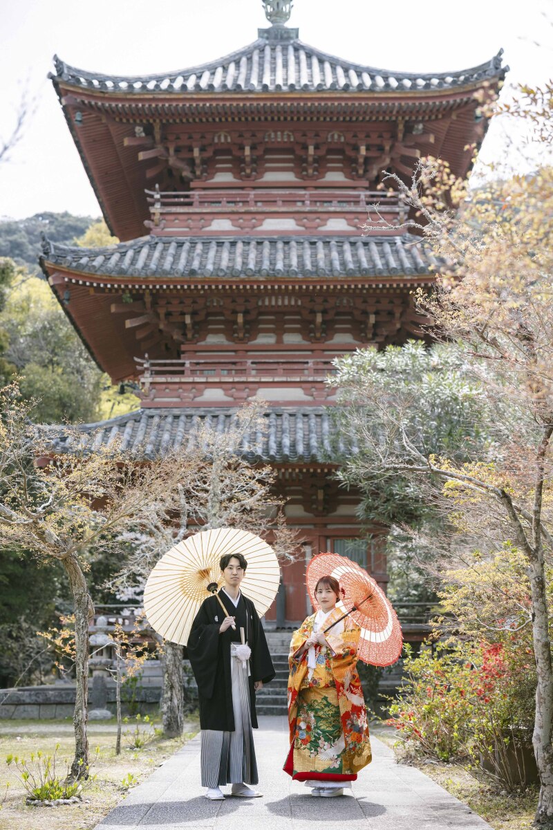 太山寺の魅力あふれる三重塔*