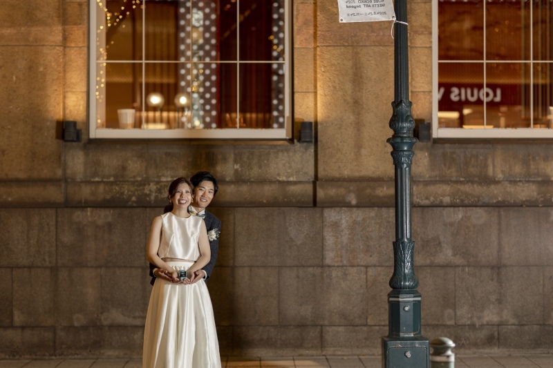 最後はバックハグで!