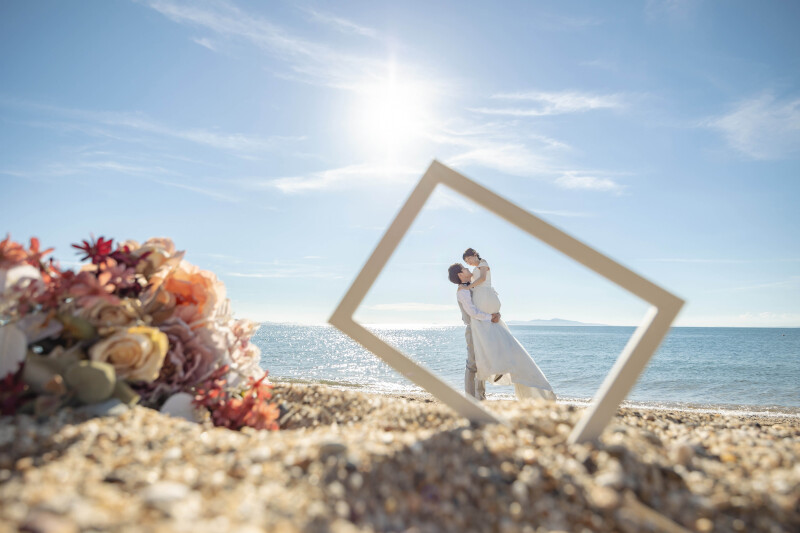 フレームの中で抱っこ