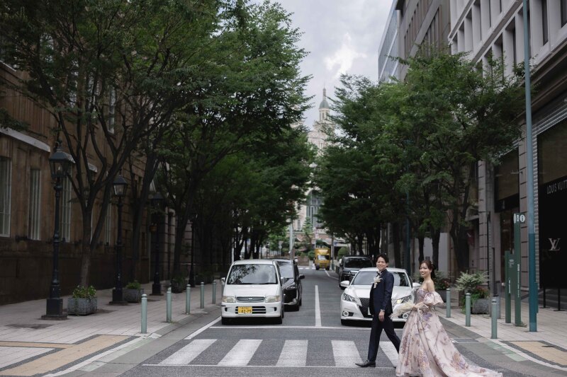 横断歩道で