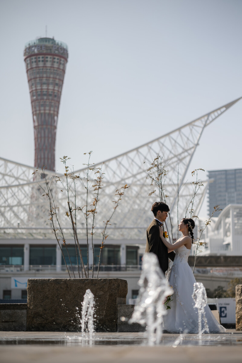 神戸のシンボルを活かした撮影