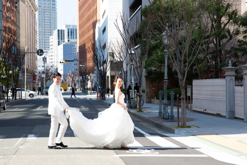 横断歩道をわたりながら♬