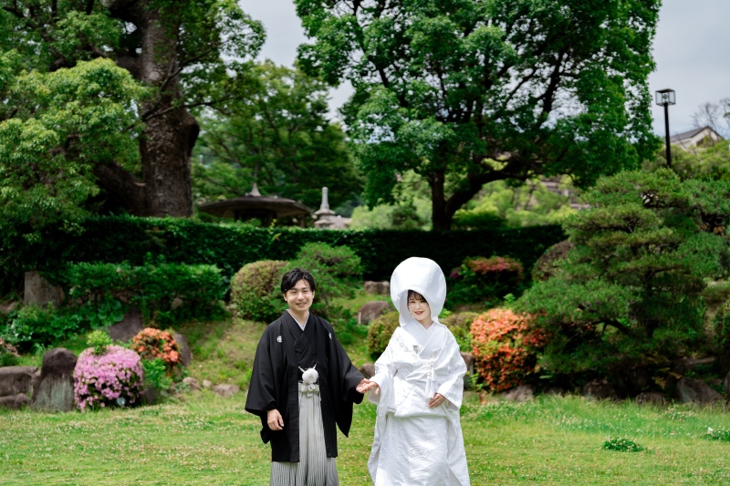 緑あふれる和装フォトウェディング♩