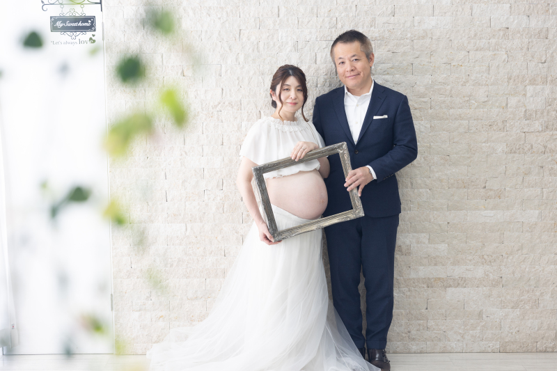 フレームをお腹にあてて