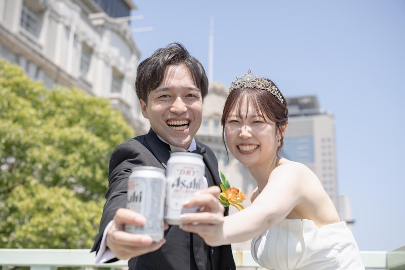 缶ビールで乾杯!おちゃめな1枚も♡