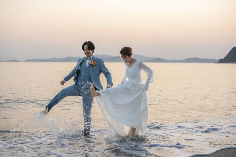 最後は海に入って☆*