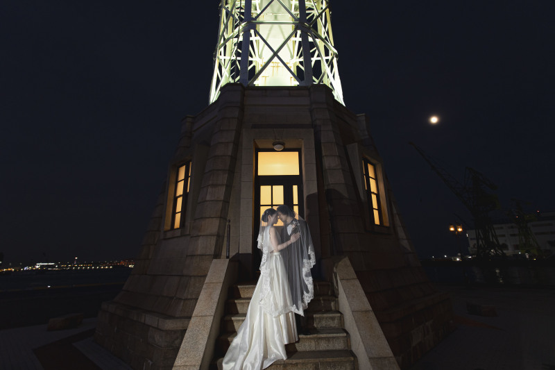 ライトアップとロングベールのコラボ☆