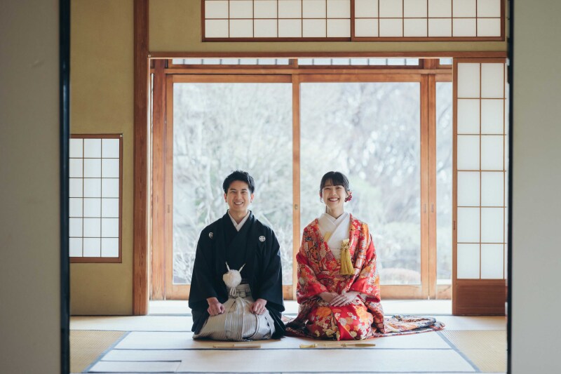 正座ショットで王道に♪