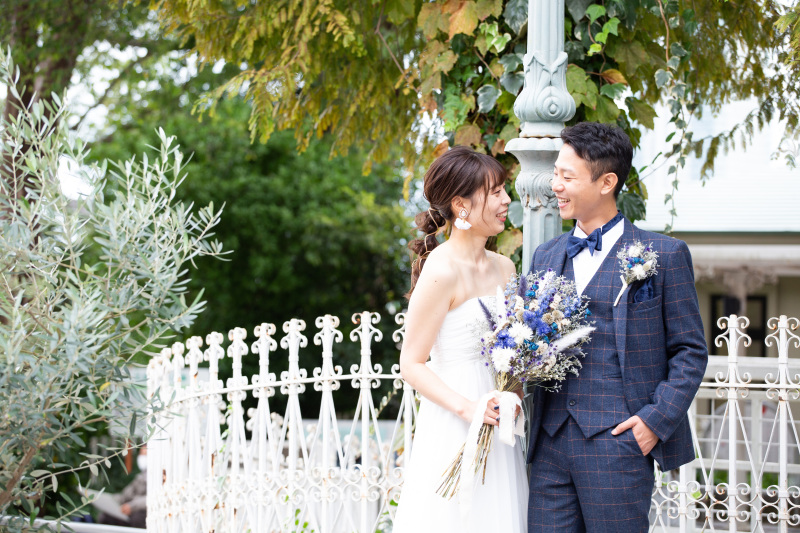 綺麗なブルーのブーケと❀