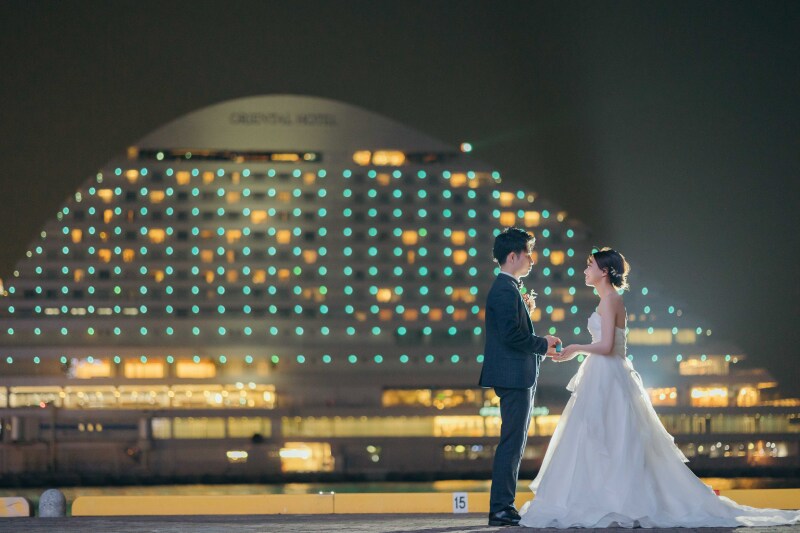マーブルリゾートウェディング神戸【MARBLE RESORT WEDDING 神戸】_夜景で撮影できる