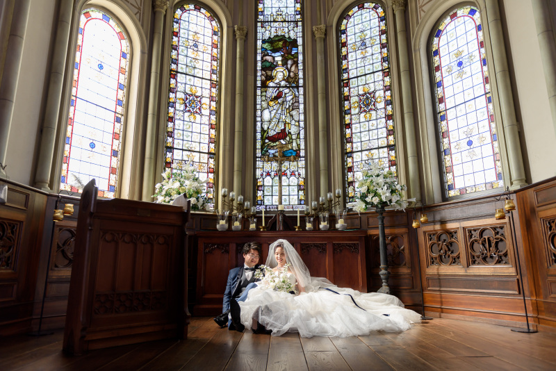 ステンドグラスが魅力的*