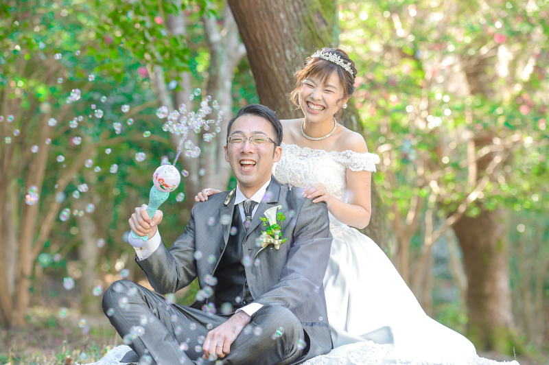 笑顔とシャボン玉！