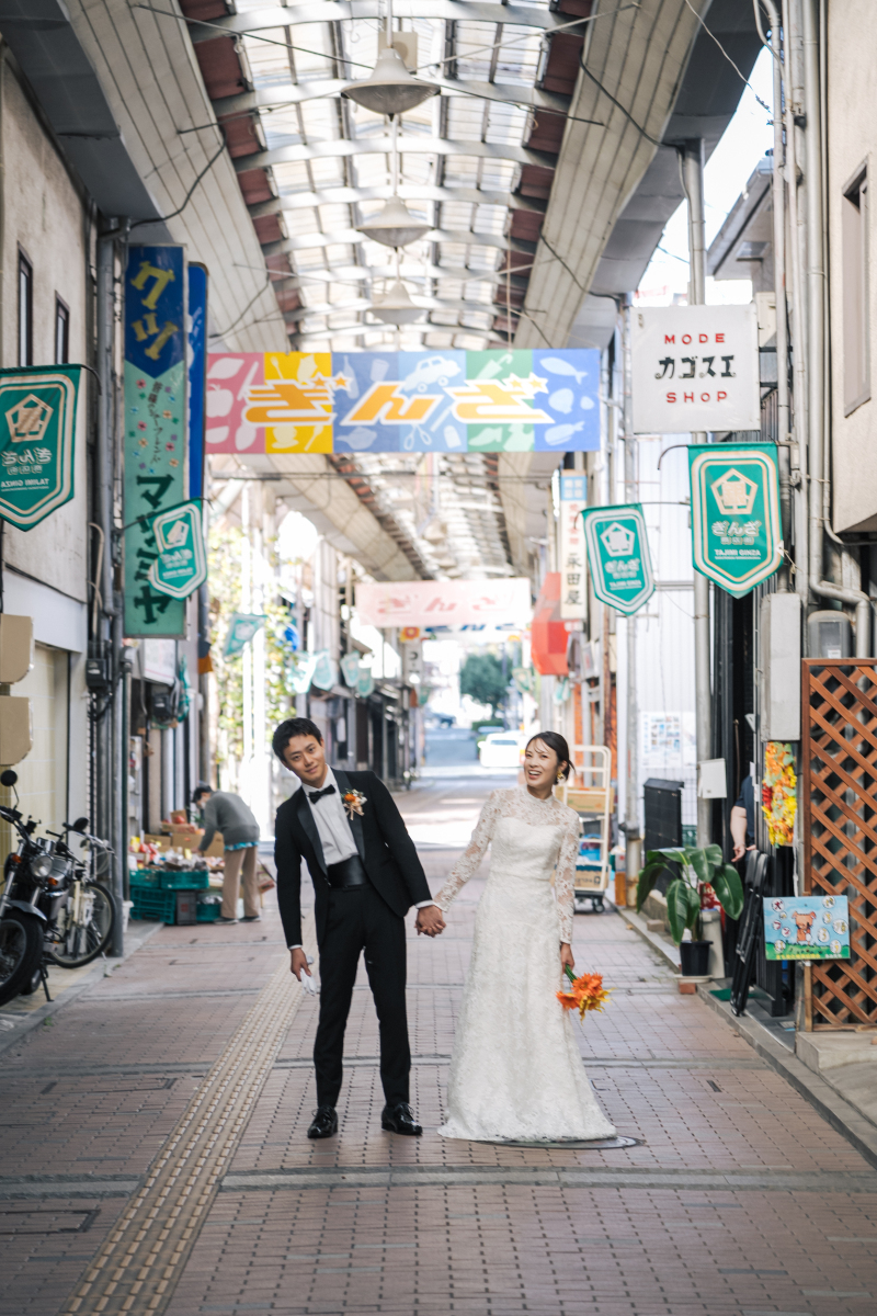 アーケード商店街での撮影