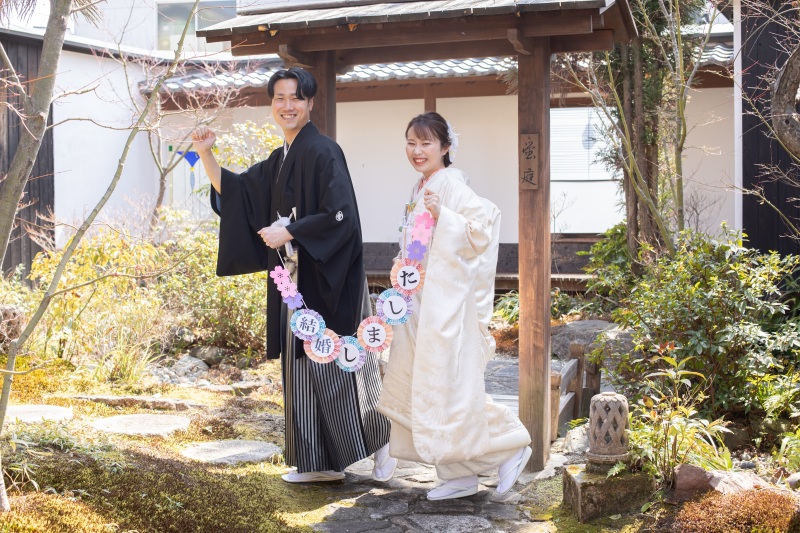 春先のお庭で撮影