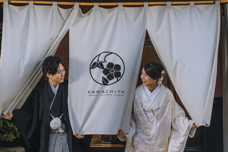 暖簾ではいチーズ♪