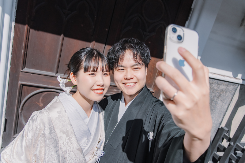 お二人並んで、自撮りショット♡