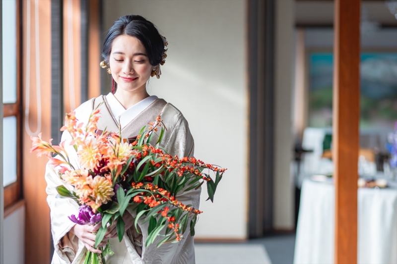 撮影の為に用意した和装ブーケ