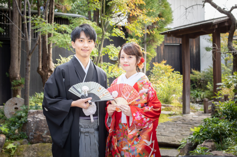 山桜と一緒に