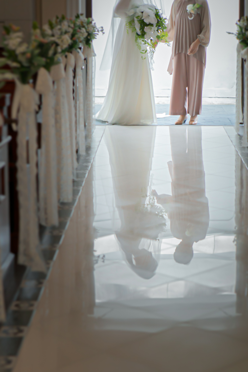 本番さながらの挙式シーンなどの撮影