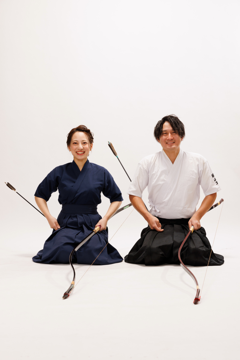 スタジオに戻って弓道を