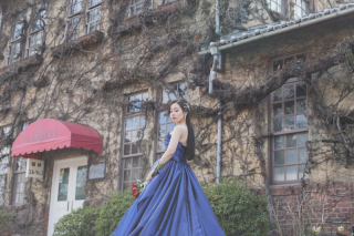 カラードレスで美観地区♪