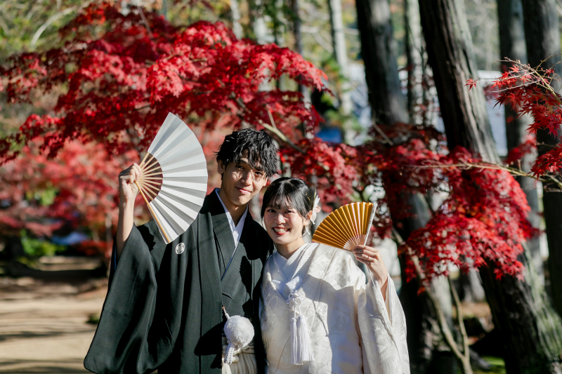 紅葉と笑顔が映える一日