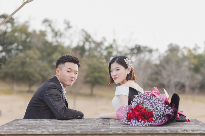 外のテーブルで