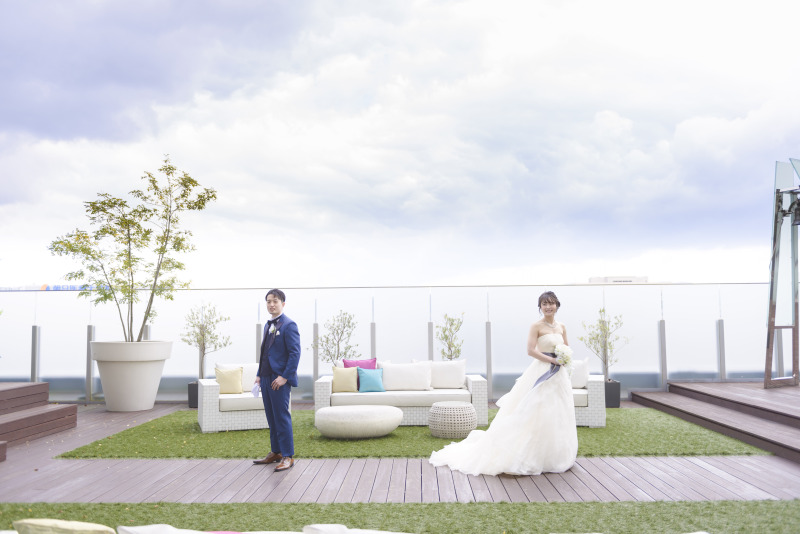 チャペルを出たらガーデンで撮影