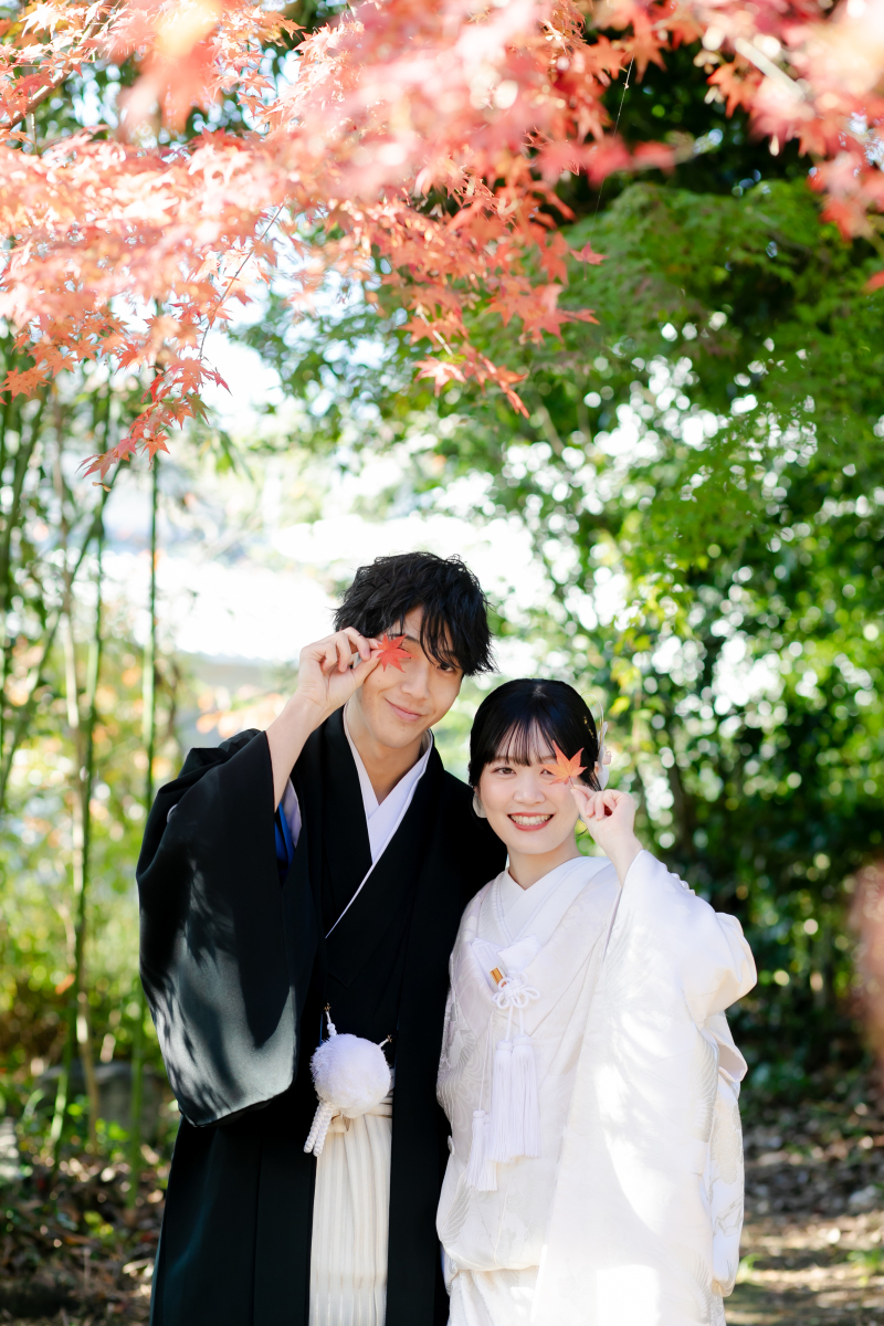 紅葉と笑顔が主役