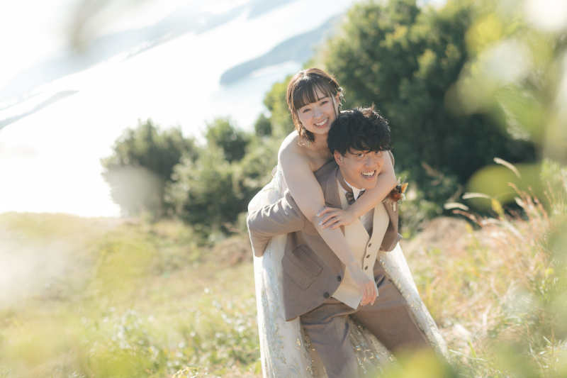 瀬戸内海をバックに♪