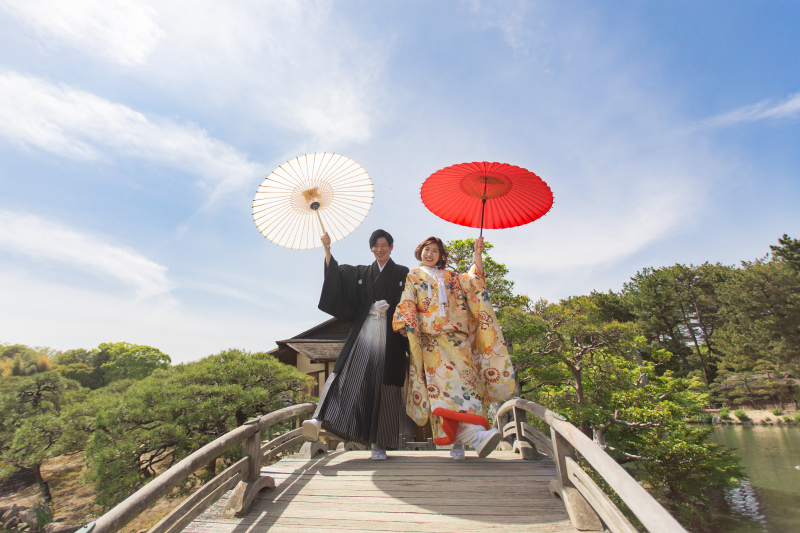 和傘を使用して