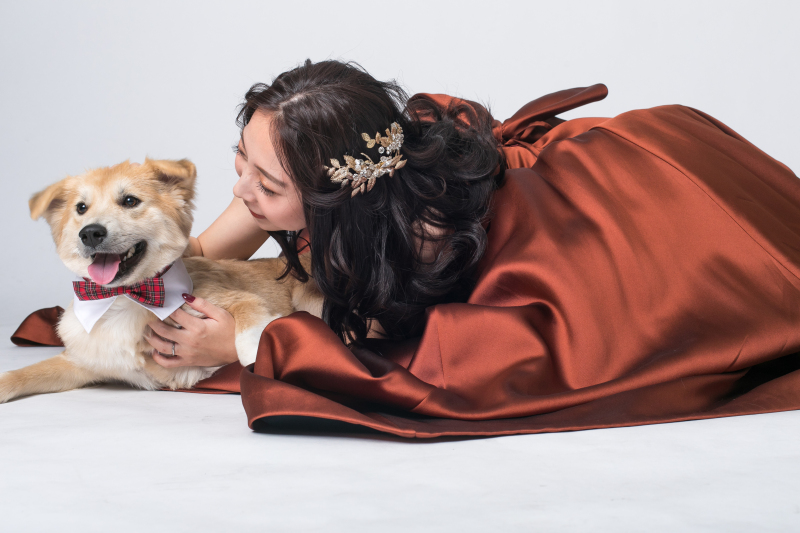 わんちゃんとの撮影も可能〇