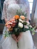 ブーケ　ピンクオレンジ
