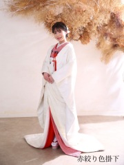 白無垢×赤絞り掛下