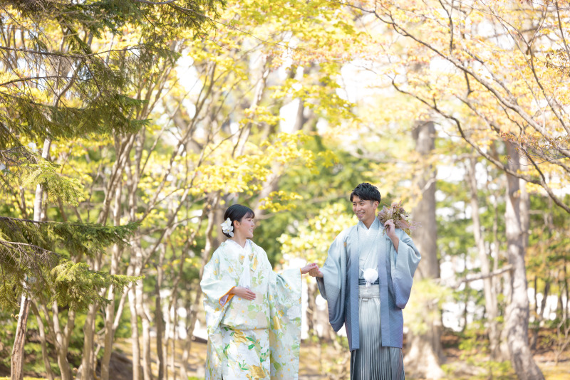 緑の中で撮影