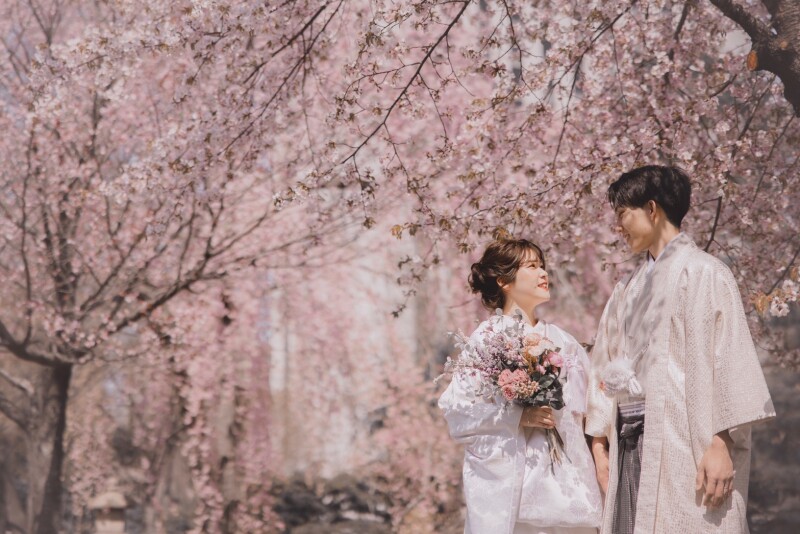 桜並木での1枚!