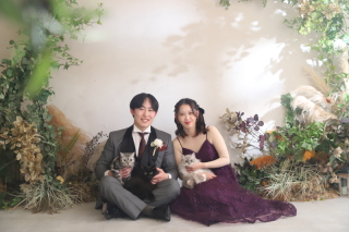 データまるごとプランで愛猫と撮影のおふたり