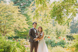 百合が原公園でロケーション撮影をされたおふたり